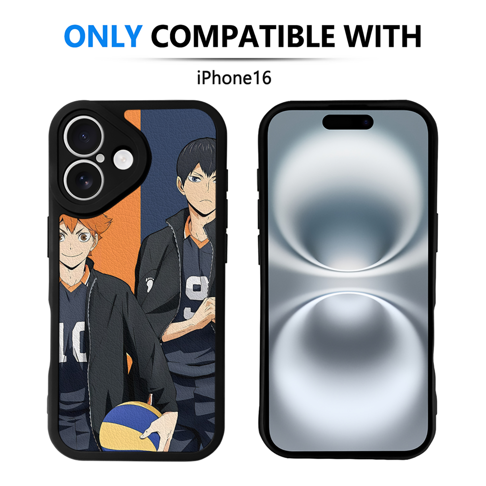 （画像用） ハイキュー!! Haikyu!! 【iPhone 16シリーズ対応】シリコンスマホケース（レザー調） 材質：シリコン